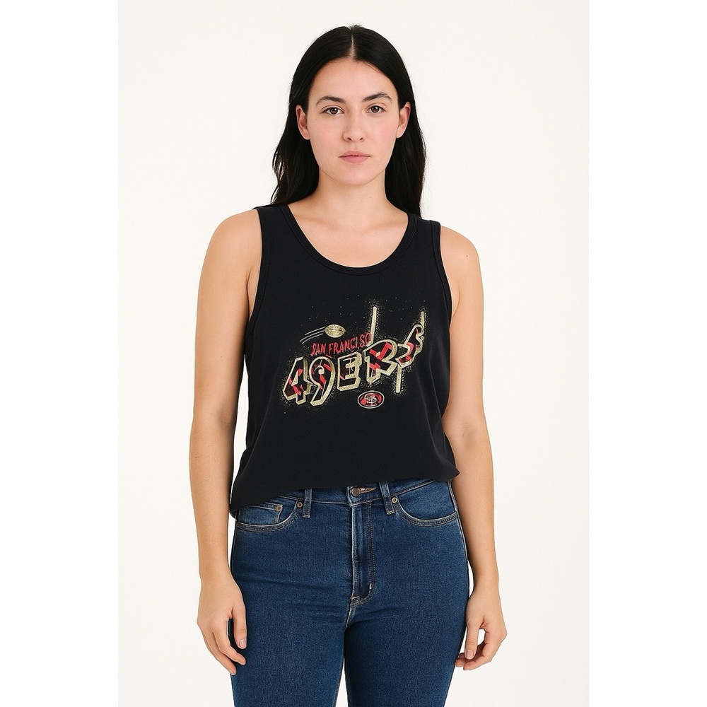 42her | VTG SF 49ers Metallic Glittery Sleeveless Shirt Athletic Sporty Tank Top